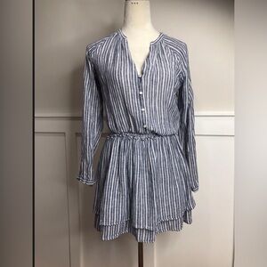 RAILS Tibet Jasmine Blue Striped Long Sleeve Mini Dress, XS, exc condition